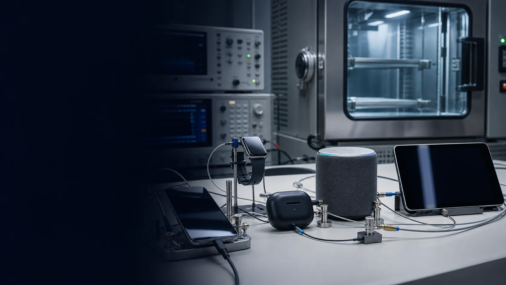 Consumer-Elektronik und Smart Devices in einem Zuverlässigkeitslabor